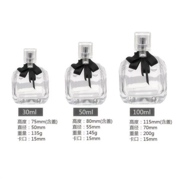 30ml 50ml 100ml High end spray bayonet square glass perfume bottle