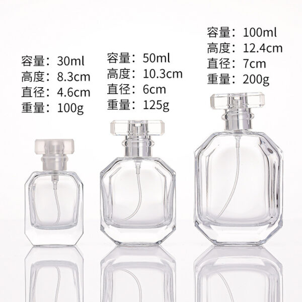 30ml 50ml 100ml Rectangular perfume bottle bayonet filling fine mist bottle empty bottle