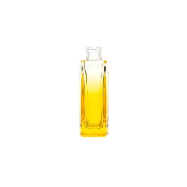 Cosmetic 100 ml Green Colored Square Lotion Cream Bottles Glass Perfume Diffuser Bottle with Metal Cap