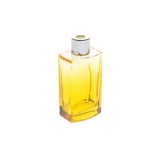 Cosmetic 100 ml Green Colored Square Lotion Cream Bottles Glass Perfume Diffuser Bottle with Metal Cap