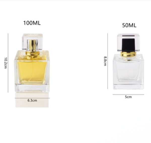 Wholesale 30ml50ml100ml square clear perfume bottle spray cap