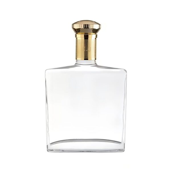 700ml Wholesale luxury square flat glass whisky bottle brandy bottle
