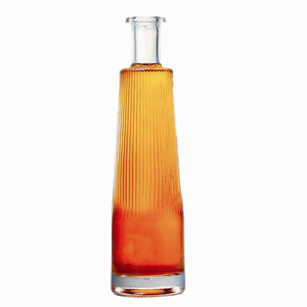 750ml engraved stripes tequila glass bottle factory direct wholesale T cork supplied by Sinobottles